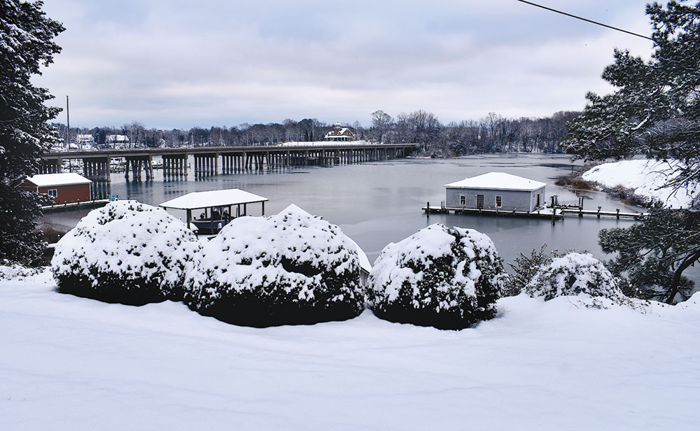 skim of ice on Urbanna Creek