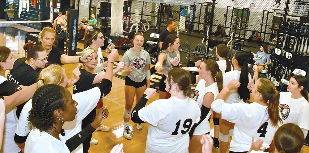 Girls trying out for the Rappahannock River Volleyball Club