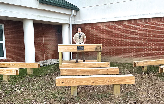 Eagle Scout Andrew Harrow shows off his outdoor classroom